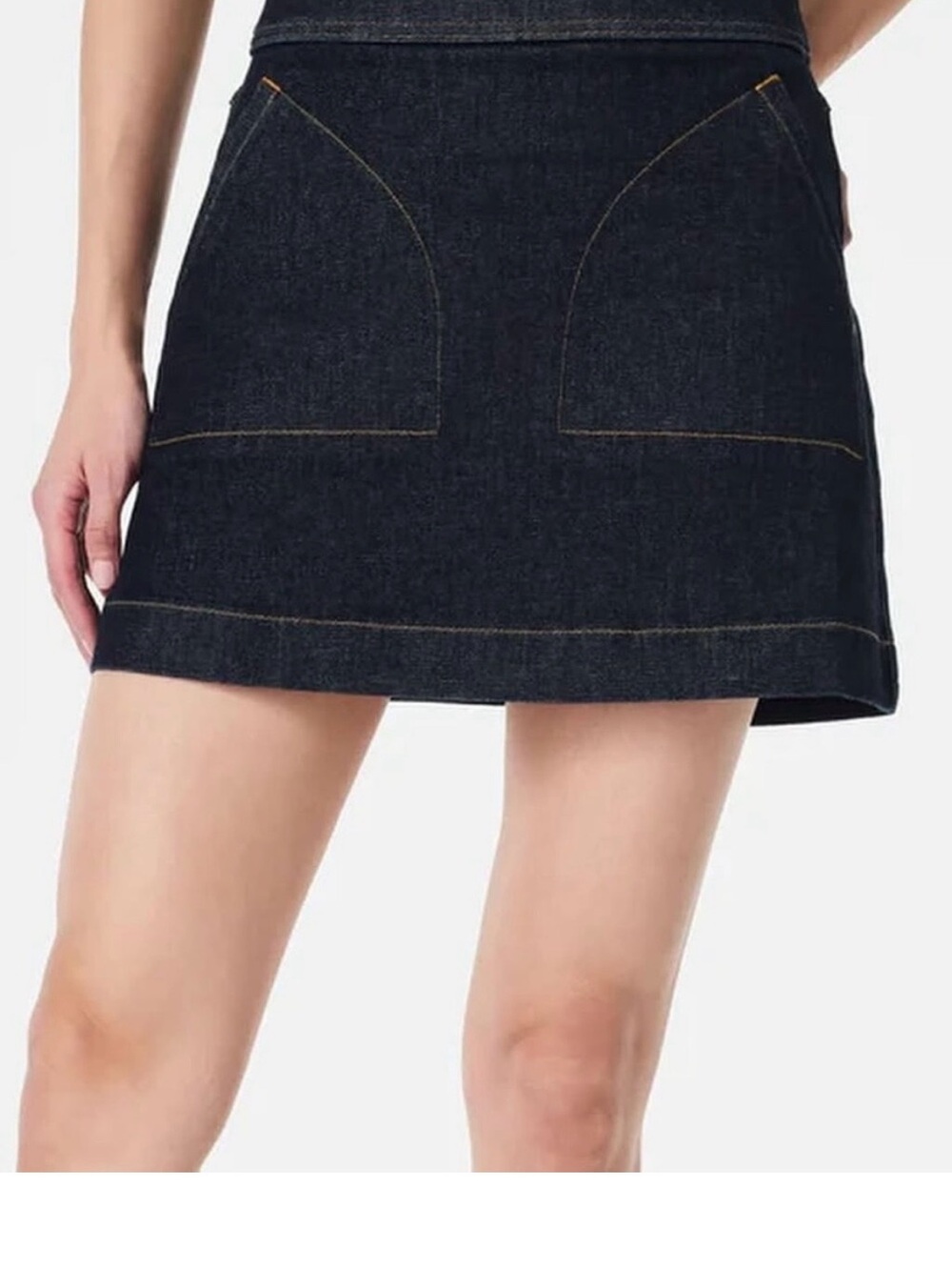 Spanx Denim Mini Skirt Skort Dark Wash Small